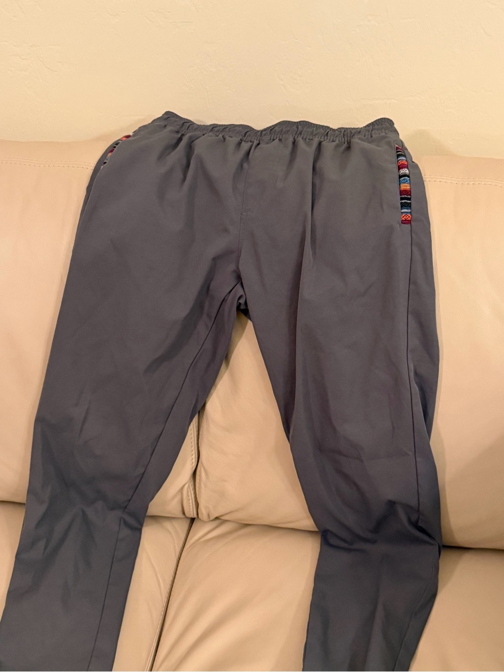 Wowie Rambler Joggers Men's M Gray Casual Stretch Aztec Pants
